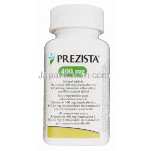 プレジスタ,ダルナビル エタノール付加物　400mg　瓶